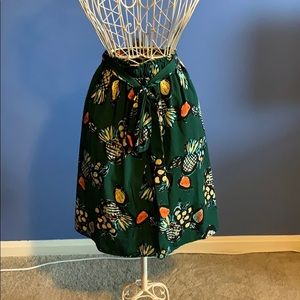 Modcloth Green Fruit Print Skirt